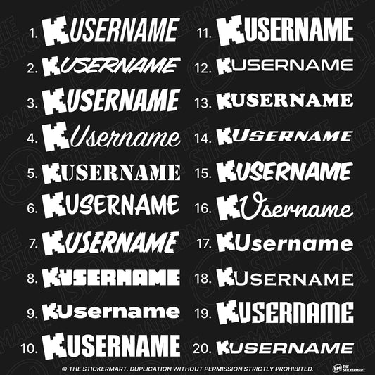 Custom KICK "K" Username Decal