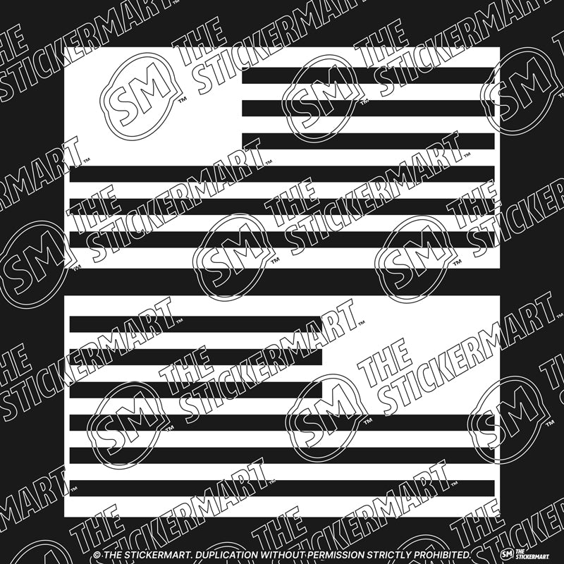 American Flag Set, Outline Vinyl Decals