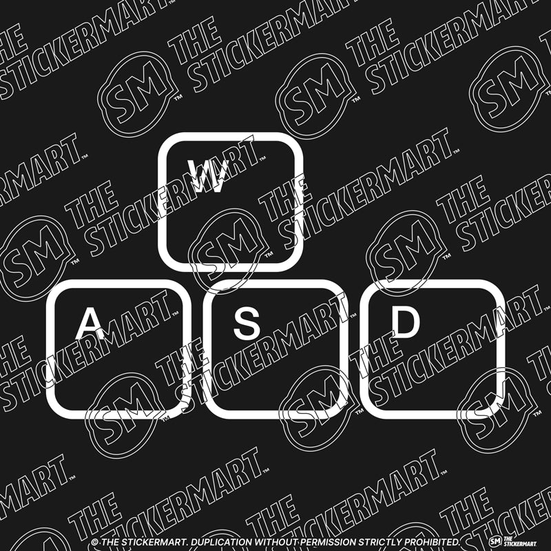 WASD Keys, Outline Vinyl Decal – The Stickermart