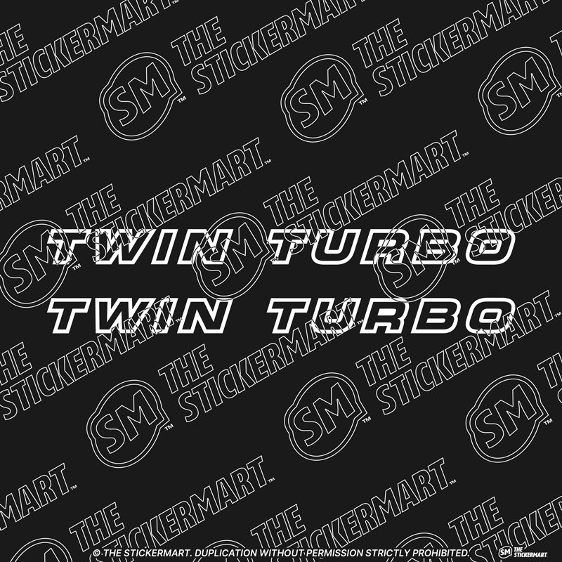 Twin Turbo Set, Outline (x2) Vinyl Decals